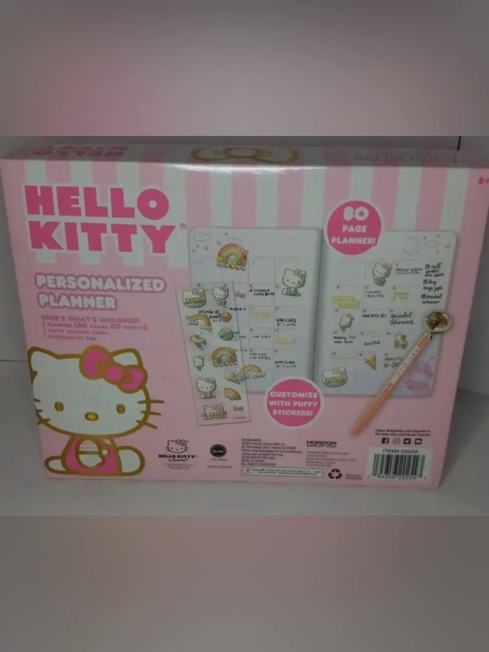 Hello Kitty Pink and Gold Personalized Planner Set